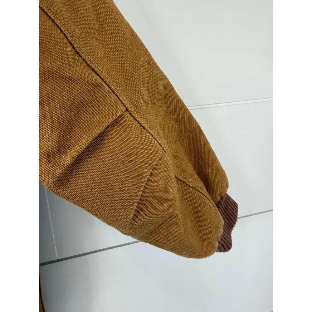 Carhartt Kids Insulated Duck Canvas Active Hooded Workwear Jacket Brown 7-8 S